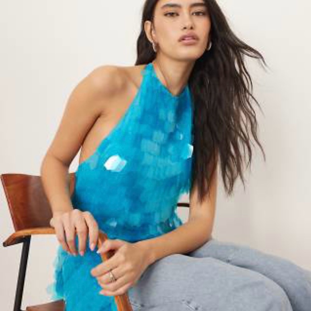 ASOS Blue Halter Top